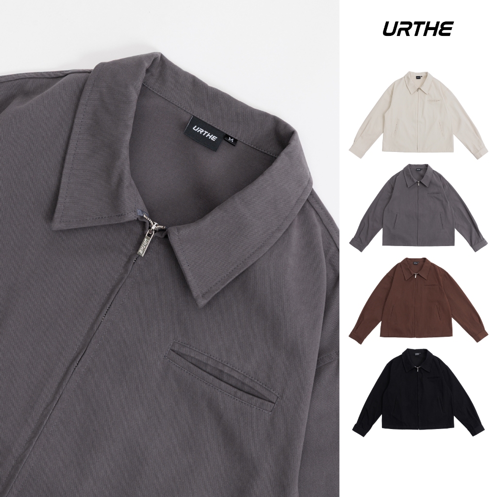 URTHE - เสื้อแจ็คเก็ต ซิปหน้า รุ่น HEAVYWEIGHT WORK JACKET