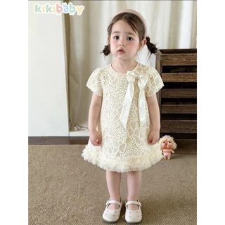 [90-150]Parry dress ชุดออกงาน ลายลูกไม้ เสื้อผ้าเด็กผู้หญิง ชุดเด็กกีกี้เบบี้ KP