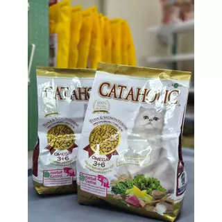1667 CATAHOLIC อาหารแมว รสทูน่าและแซลมอน ขนาดบรรจุ 1.2 Kg (ขายยกลัง = 4 ถุง) อาหารแมว **4ถุง 440บาท