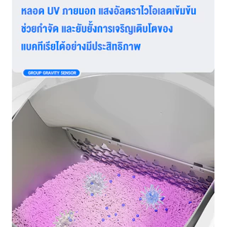 Cat litter box open-top ห้องน้ำแมวอัตโนมัติ มุมมองสูงรอบทิศทาง 360°แอปพลิเคชันบนมือถือ ห้องน้ำแมวอัจฉริยะ ห้องน้ำแมวอัต