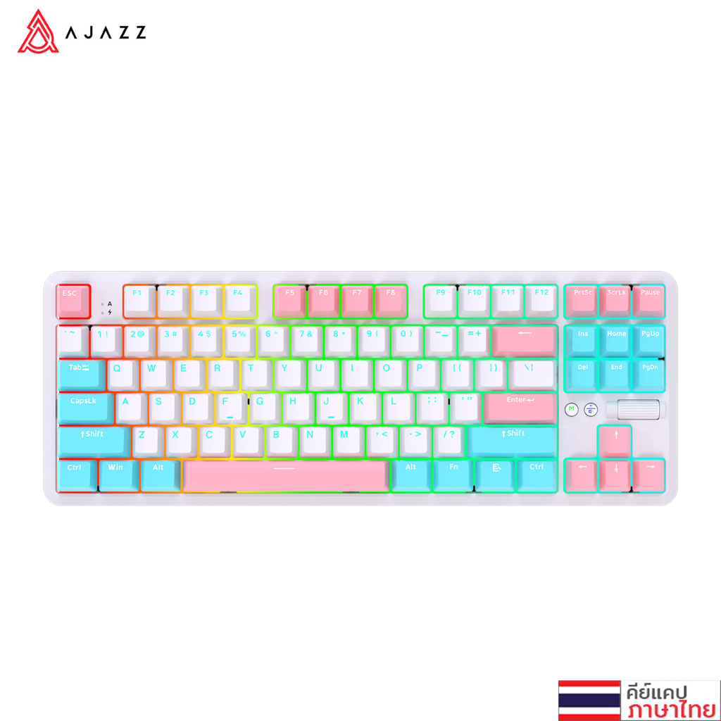 คีย์บอร์ดเกมมิ่ง Ajazz K870T Pro Summer Tale Gasket Tri-mode Mechanical Keyboard รับประกันสินค้า 1 ป