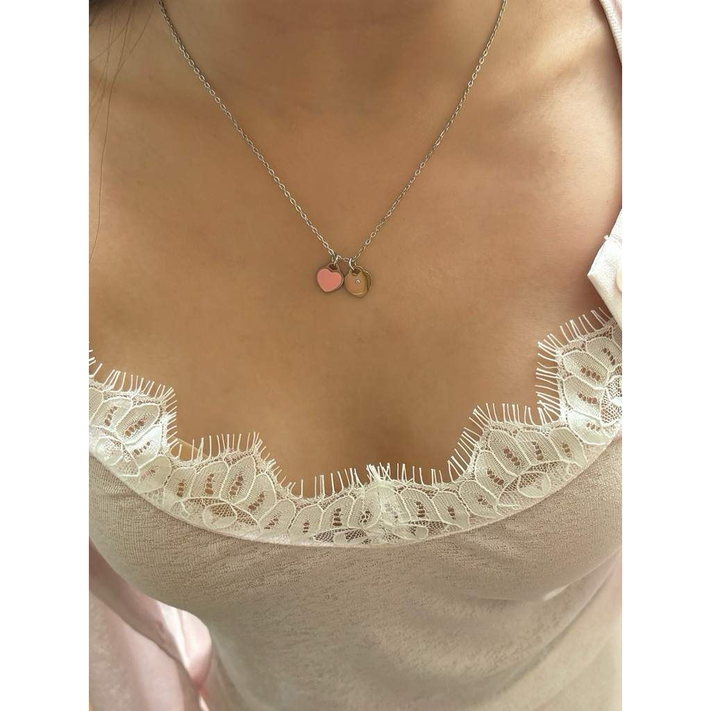BENE.CO Little Hearts Necklace สร้อยแสตนเลส หัวใจคู่ สุดcute BN001