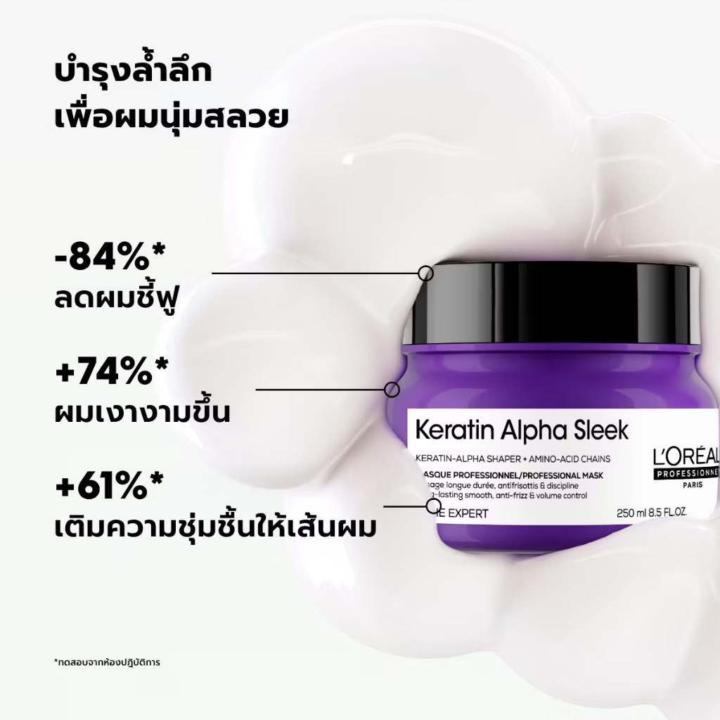 Loreal Keratin Alpha Sleek Smooth Mask 250ml. ลอรีอัล รูปที่ 2