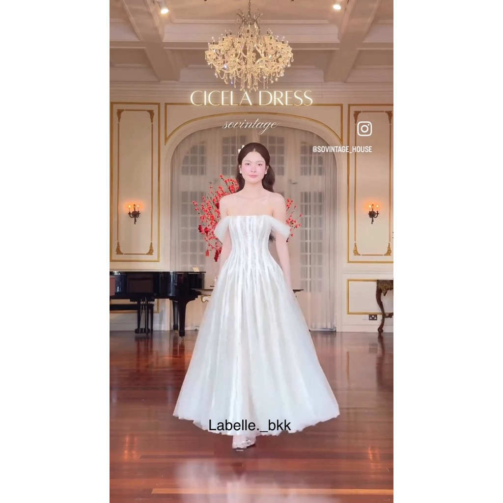 Sovintage - Cicela Dress (รอพรีเข้าไทย10วัน+ สินค้าพรีออเดอร์จากทางแบรนด์ ทักมาสอบถามก่อนสั่งซื้อได้