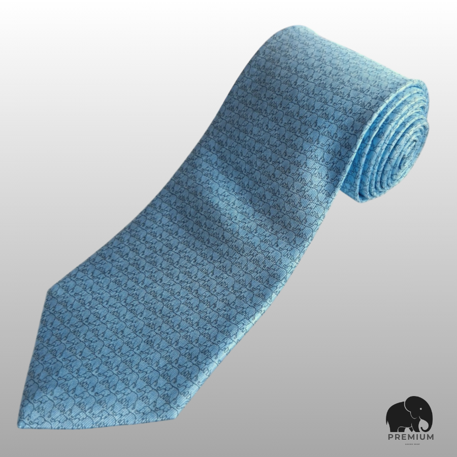 เนคไทผ้าไหม จิม ทอมป์สัน  Silk necktie Jim Thompson ช้างฟ้า