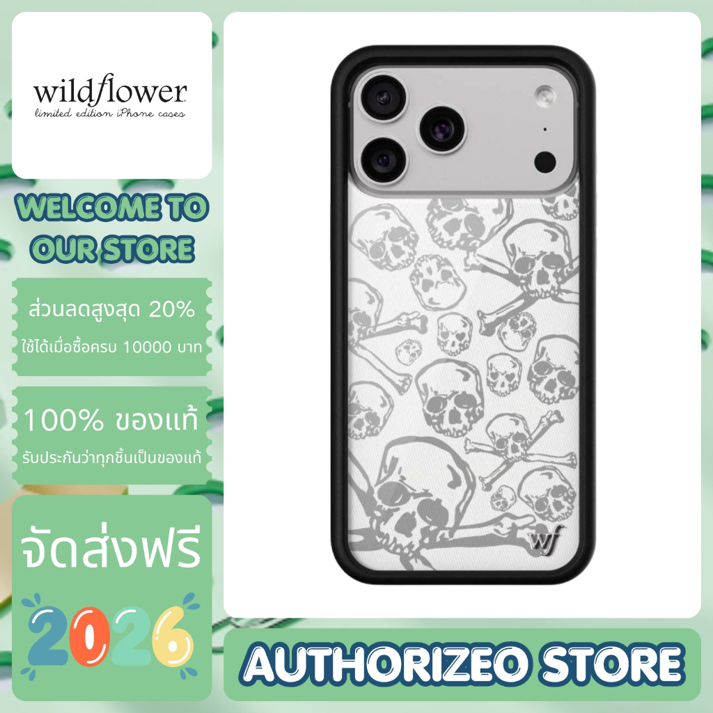 【ของแท้ 100%】Wildflower Skull Girl เคสมือถือ เคสโทรศัพท์