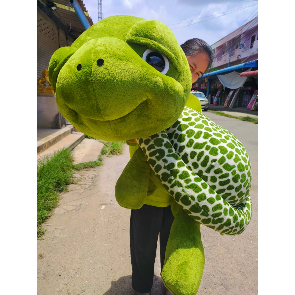 🐢 เต่าแซมมี่จัมโบ้ – ตุ๊กตาเต่าขนนุ่มพรีเมียม ตัวใหญ่100-120 ซม. นุ่มนิ่มเต็มไม้เต็มมือ เต็มกอด