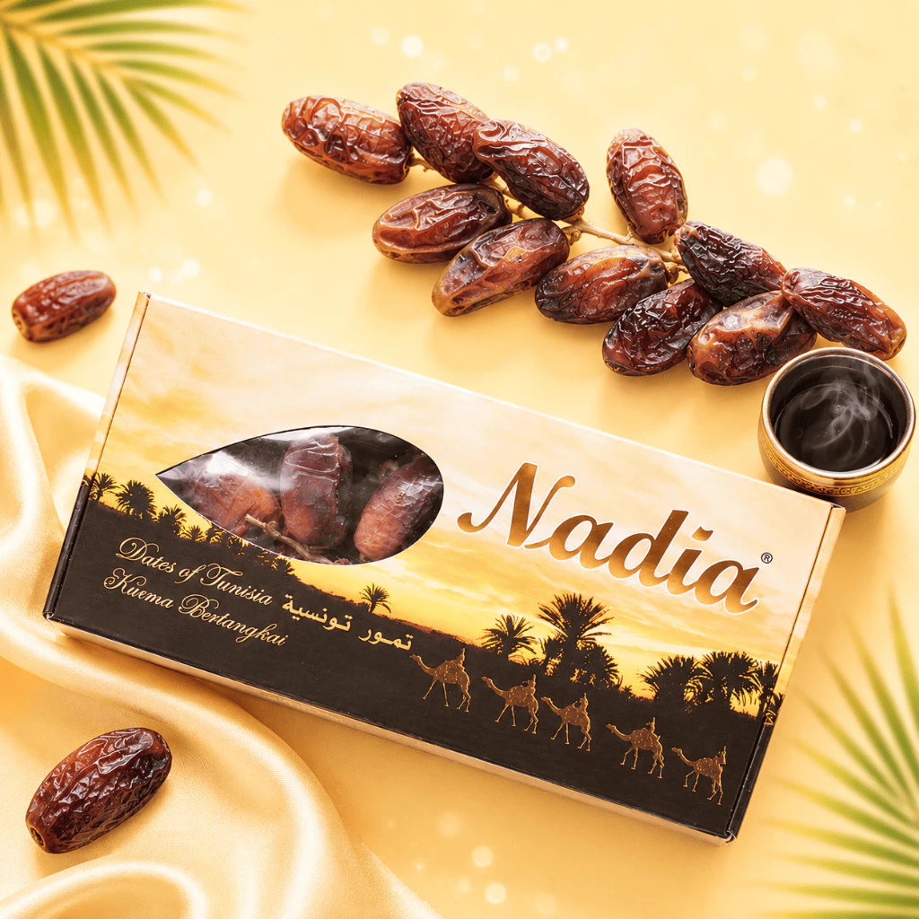 ของแท้!! อินทผาลัม นาเดีย อบแห้ง Nadia Dates กล่อง 500 กรัม ยอดนิยม