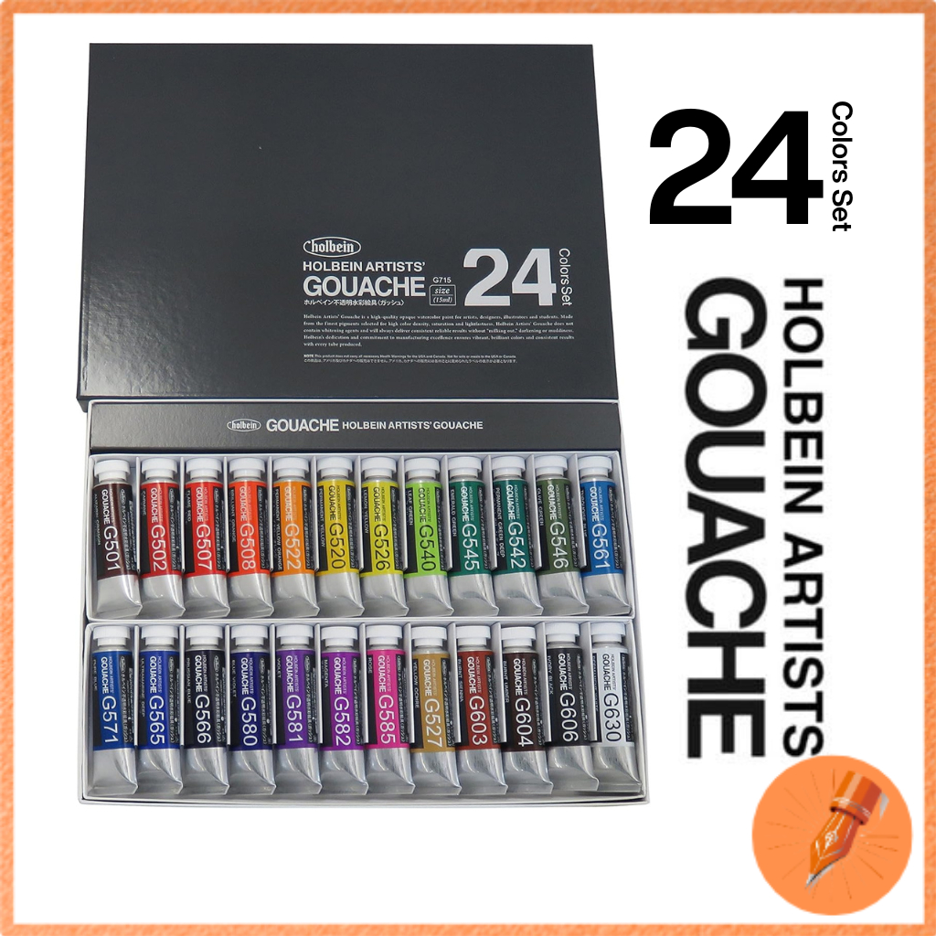 HOLBEIN G715 Gouache Paint Set 24 Colors Opaque Watercolor Paint