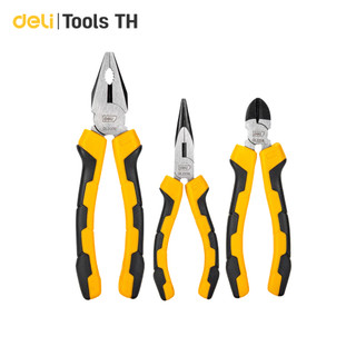 Deli คีม คีมปากแหลม ตัดสายไฟ คีมปากจิ้งจก คีมปากเฉียง ตัดสายไฟ 6/7/8 นิ้ว Combination Pliers
