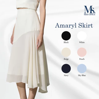 Miss office กระโปรงยาวตัดต่อหน้าหลังชีฟอง (Amaryl Skirt : MS-050)