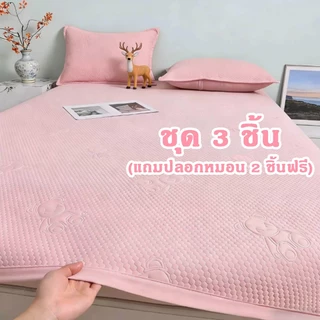ที่นอนเย็น (ชุด3ชิ้น) 3/3.5/5/6ฟุต เบาะเย็น ความรู้สึกเท่ เสื่อถั่วน้ําแข็ง ระบายอากาศได้ดี