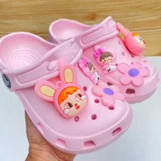 รองเท้า crocs เด็ก_รองเท้าหัวโตเด็กผู้หญิงน้ำหนักเบาสวมใส่ง่าย