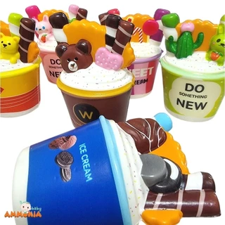 ไอศกรีมถ้วย นุ่มนิ่มน่าบีบของเล่นสำหรับเด็ก สีสันสดใส