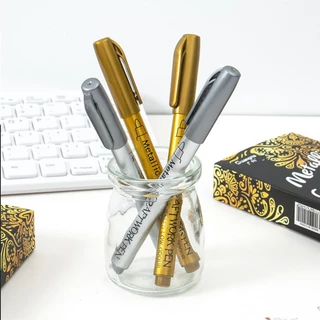 [พร้อมส่ง] ปากกาเคมี DIY สีโลหะ 1.5 mm. ปากกาเมทัลลิค เพ้นท์ มาร์คเกอร์ หมึกน้ำ งานฝีมือ กันน้ำ Metallic Pen Craftwork