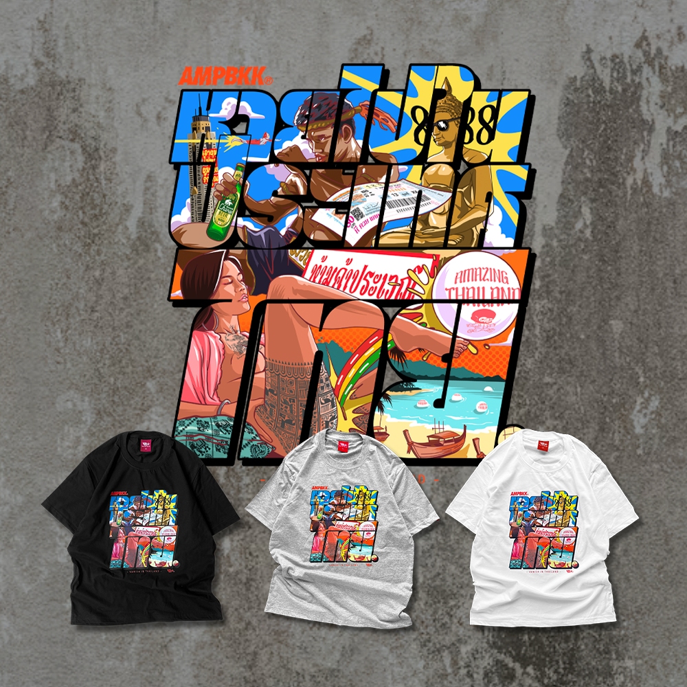 A.M.P. เสื้อลาย “VANISH” T-shirt