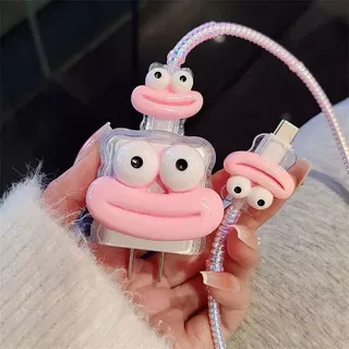 🔥(1เซตมี5ชิ้น )🔥ชุดพันสาย เคสหัวชาร์จ ลายการ์ตูน ตัวถนอมสาย for iphone PD 18W/20W ชุดแต่งสายชาร์จลายการ์ตูน