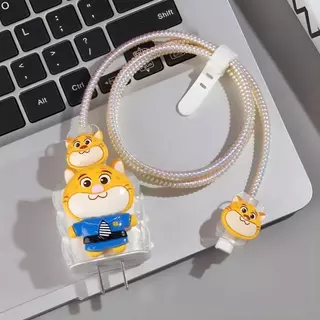 เคสหัวชารจ์ 【ส่งจากไทย มาใหม่ 1ชุด 5ชิ้น】 เคส สำหรับ ไอโฟน 18W/20W สายชาร์จ ลายการ์ตูนน่ารัก Cable