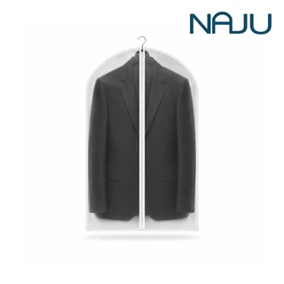 Naju ถุงคลุมเสื้อ ถุงเก็บเสื้อผ้า Dust Cover สีใส มีซิป กันฝุ่น กันน้ำ สามารถคลุมสูท เดรส แขวนได้ หนาใส มองเห็นชุด