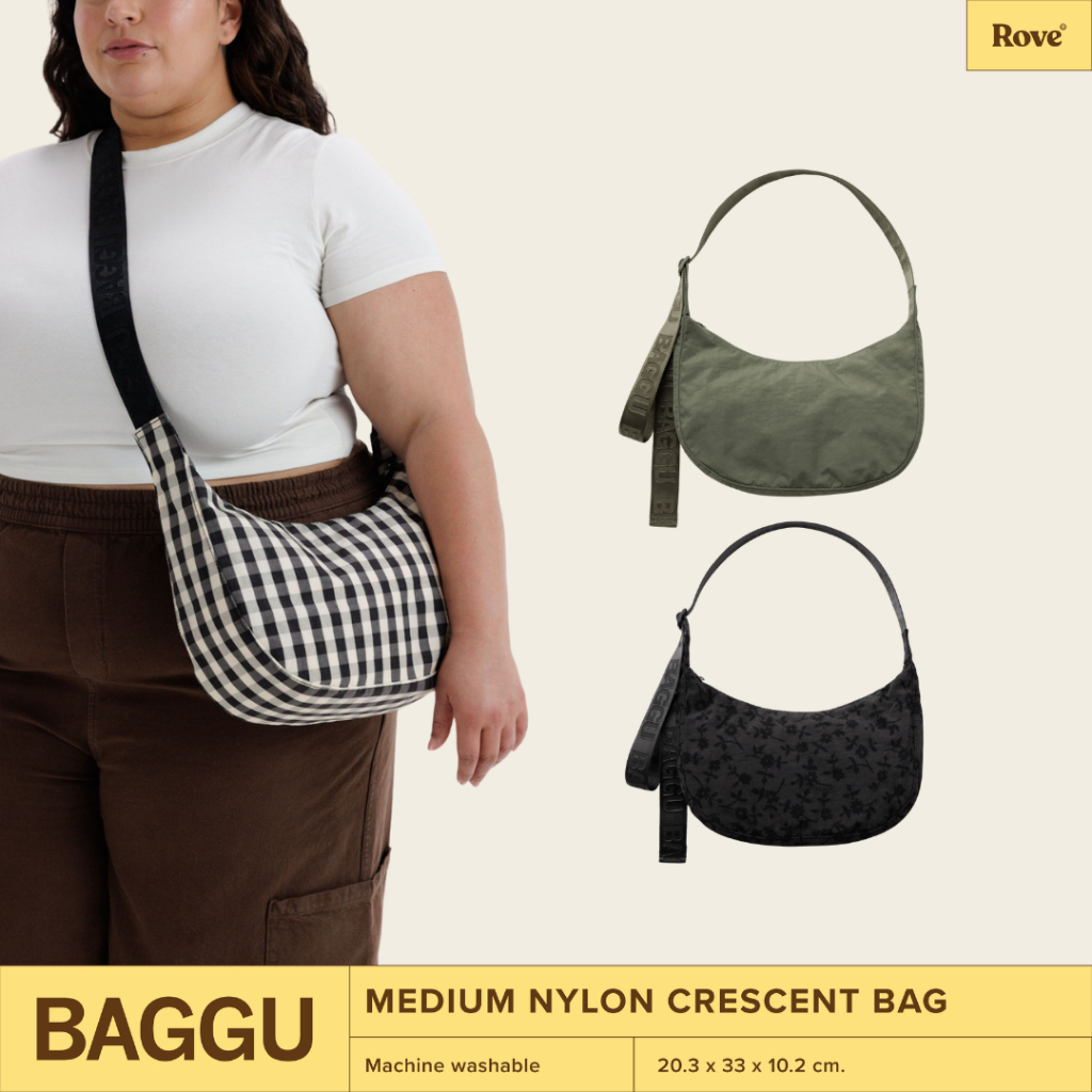 (พร้อมส่ง) BAGGU Nylon Bowler / Medium Bowler Bag กระเป๋าสะพายไหล่ ขายดีมาก  ดีไซน์มินิมอล ใช้งานได้ทุกวัน น้ำหนักเบา