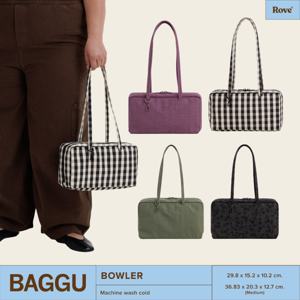 (พร้อมส่ง) BAGGU Nylon Bowler / Medium Bowler Bag กระเป๋าสะพายไหล่ ขายดีมาก  ดีไซน์มินิมอล ใช้งานได้ทุกวัน น้ำหนักเบา