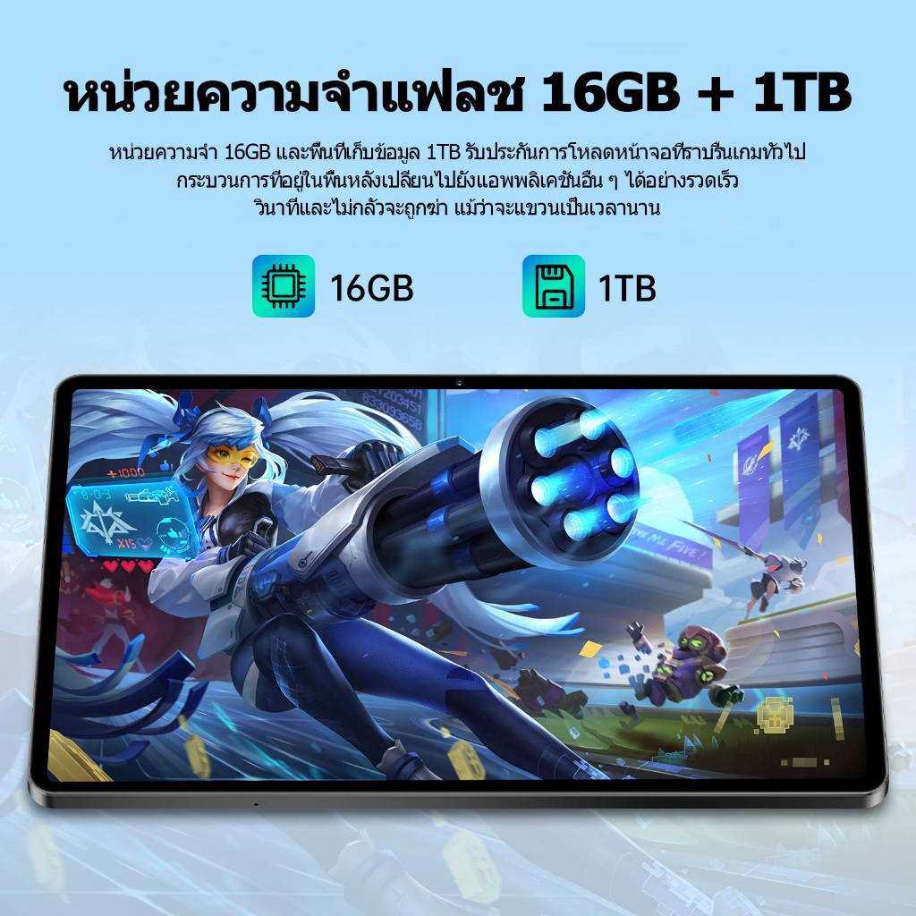 【ซื้อ 1 แถม 9】New แท็บเล็ต รองรับซิม+wifi 2026 5G รูปที่ 7