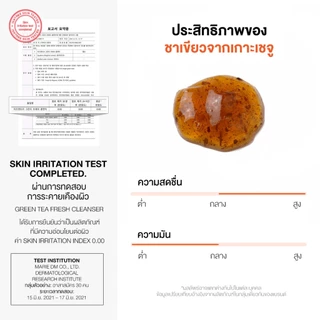Isntree Green Tea Fresh Cleanser 120ml โฟมล้างหน้าสูตรอ่อนโยน จากชาเขียวเกาะเชจู ช่วยทำความสะอาดสิ่งสกปรก ความมันส่วนเกิ