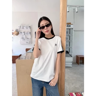 🍊 VL 5353 เสื้อยืดคอกลมแขนสั้น แต่งแถบ ผ้าดีใส่สบาย งานขายดีตลอดกาล