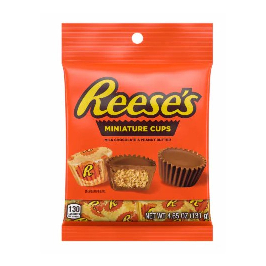 Reese's Miniature Cups MIlk Chocolate & Penaut Butter น้ำหนัก 131 กรัม