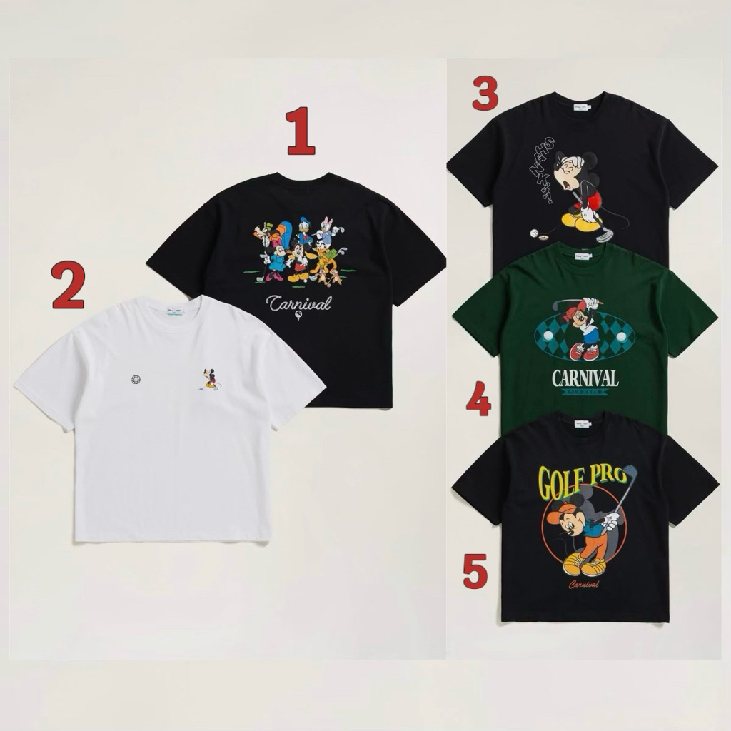 [แท้💯% ของใหม่] เสื้อยืดโอเว่อไซส์ CARNIVAL GOLF x DISNEY OVS T-SHIRT