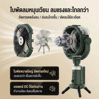 【ZENOVA】พัดลมพ่นละอองน้ำกลางแจ้ง ปรับความสูงได้ มีไฟ LED และตะขอเกี่ยว พกพาสะดวก ใช้งานง่าย เหมาะสำหรับการตั้งแคมป์