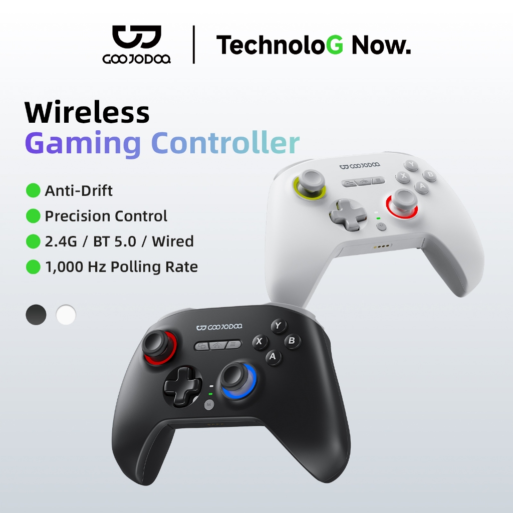 GOOJODOQ จอยเกมไร้สาย จอยสติ๊กแบบ Hall Effect ไฟ RGB Type C ชาร์จไฟได้ For Xbox Windows Switch Phone