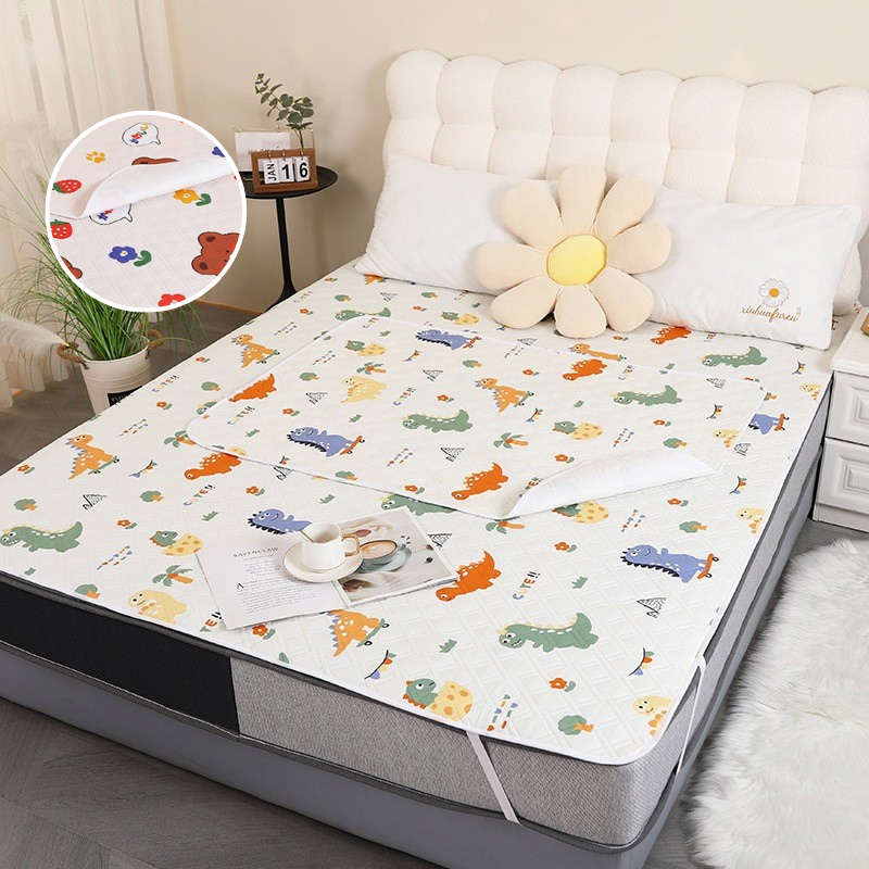 ผ้ารองฉี่ 4ชั้น 100%กันน้ำ รุ่นหนา 115x150cm ออกแบบป้องกันการรั่วไหล อยู่ให้แห้ง สำหรับผู้ใ