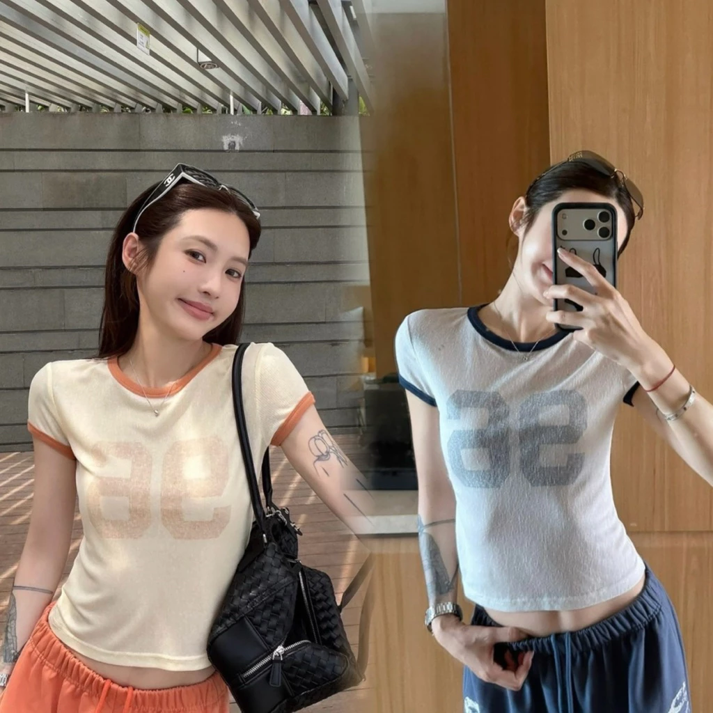 📍พร้อมส่ง📍10320# เสื้อยืดคอกลมแขนสั้น สกรีนลายสกรีนหน้า - หลัง เนื้อผ้าดี ใส่สบาย TAG : WG.WE 🇰🇷