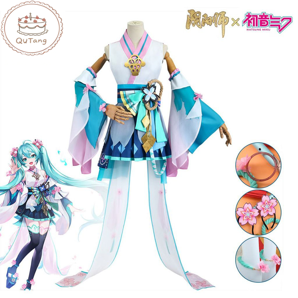 เกม Onmyoji X Hatsune MIKU SSR คอสเพลย์เครื่องแต่งกายเต็มรูปแบบคอสเพลย์เครื่องแต่งกาย