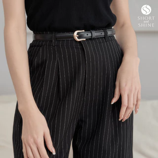 รุ่น Shine Stripe ความยาว 37 นิ้ว สำหรับสูง 147-155 กางเกงขากระบอกเรียบหรู ผ้านุ่มทอพรีเมียม ทรงสวยใส่สบาย