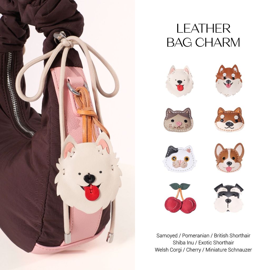 ABDSTORE | LEATHER BAG CHARM - คีเชน หนังแท้ ตัวห้อยกระเป๋า พวงกุญแจ 1029