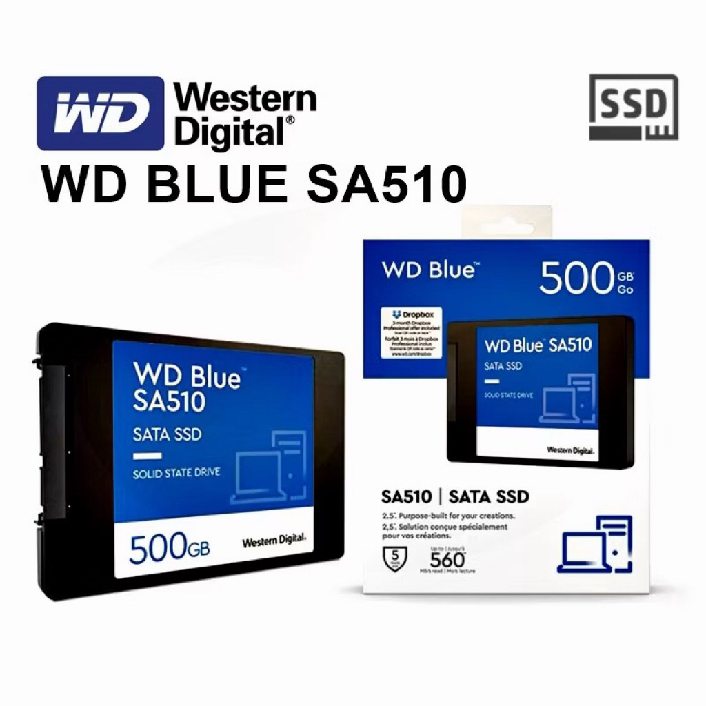 1TB SSD (เอสเอสดี) WD BLUE SATA SA510 ประกัน 5 ปี