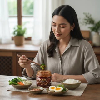น้ำพริกผัดหมูสับ ตราครัวทอง ได้รับมาตรฐาน อย. หอมเครื่องแกง รสกลมกล่อม อร่อยลงตัว กินกับข้าวยิ่งอร่อย
