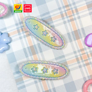 UNO กิ๊บทรงรีลายดาวสีพาสเทล 2 ชิ้น รุ่น 19