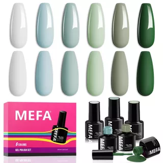 MEFA เซตเจลทาเล็บ 6สี 7ml โทนลึก/นู้ด/แดงเข้ม ทนทาน ทำเล็บที่บ้าน/ร้าน สำหรับผู้หญิง ช่วงโปรซื้อ