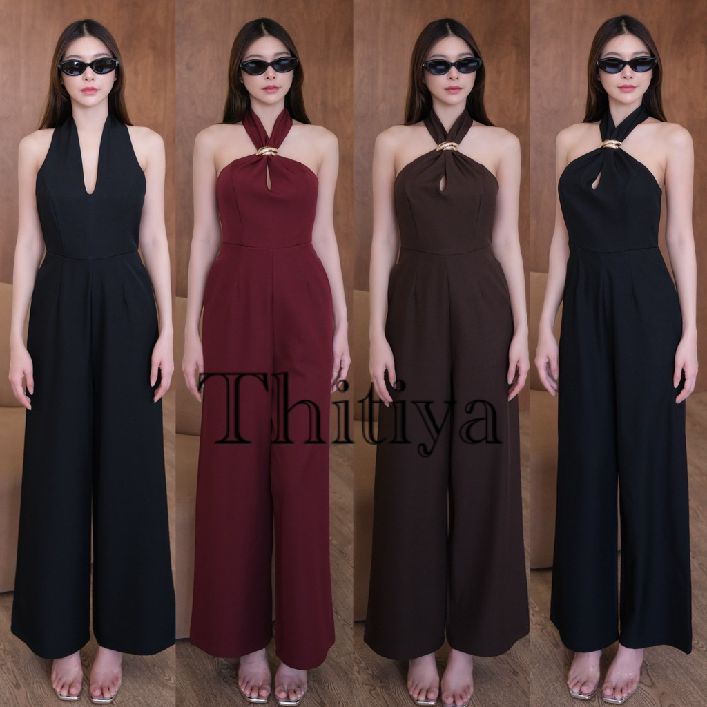 N06 จั๊มสูทคล้องคอ Glowing Jumpsuit ( #5513 ) TAG Thitiya