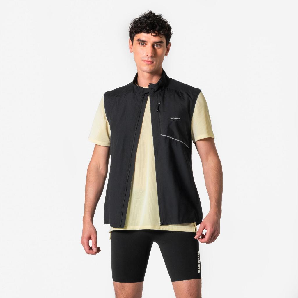 เสื้อ แจ็คเก็ต เสื้อวิ่ง กันลม เสื้อแขนกุด KIPRUN KIPRUN Run 500 Men's Sleeveless Windproof Running 