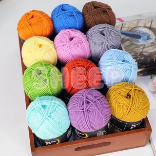 ไหมพรม 4ply คอตตอนนม 86สี 50กรัม ไหมเนื้อเนียนนุ่มไม่ระคายผิว ถักง่าย ถักโครเชต์ 100%ใหม่และคุณภาพสูง