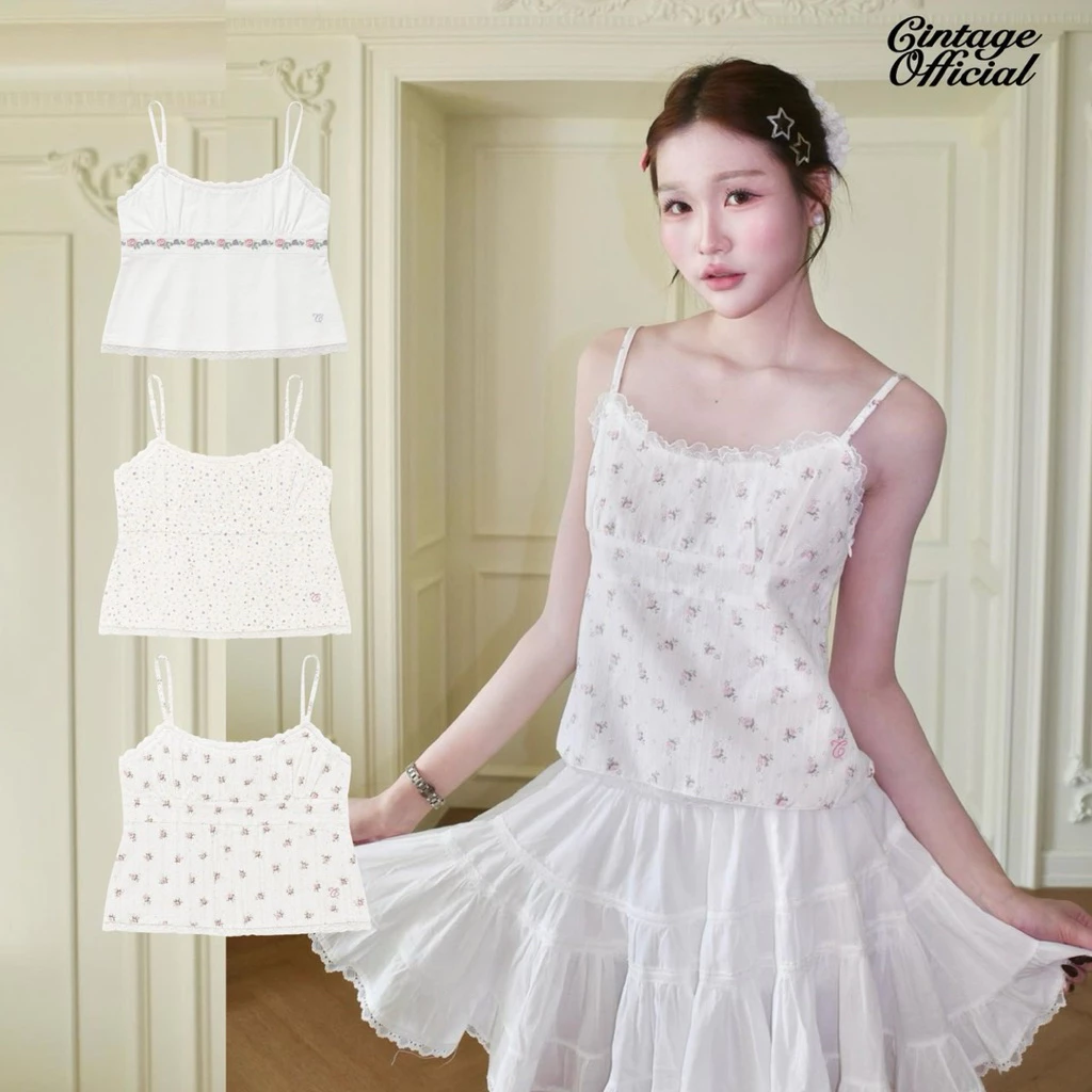 Cintage♡ CT2200 สายเดี่ยวระบายลูกไม้Lyla14 💕