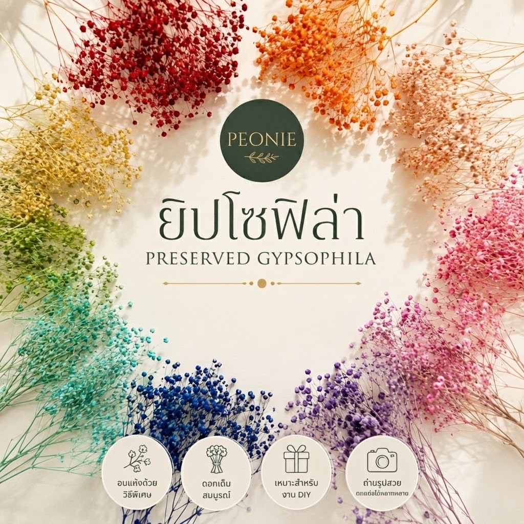 ยิปโซฟิล่า Preserved | ดอกไม้ตกแต่ง DIY | เรซิ่น เทียน การ์ด ของขวัญ