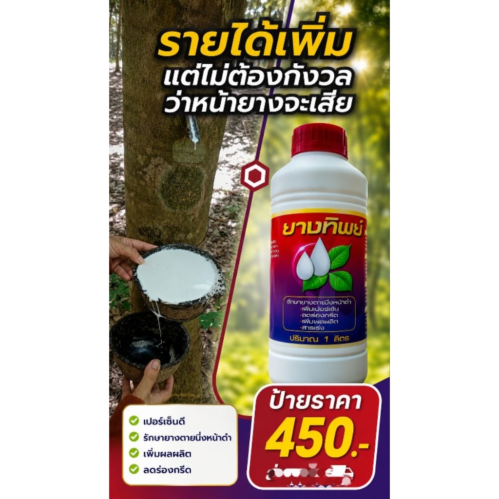 เพิ่มน้ำยาง ไม่ทียาเร่งผลิตภัณฑ์ยางยางทิพย์