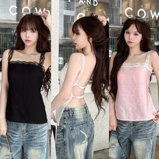 Petite♡︎ Muse top เสื้อลูกไม้โชว์หลังเซ็กซี่ ลุคซอฟต์แกลม