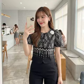 คอกลม ผ้าชินมัย+พินดอกไม้ 36 38 40 42 44 ผ้าฝ้ายพื้นเมือง เชียงใหม่ สีหวานพาสเทล