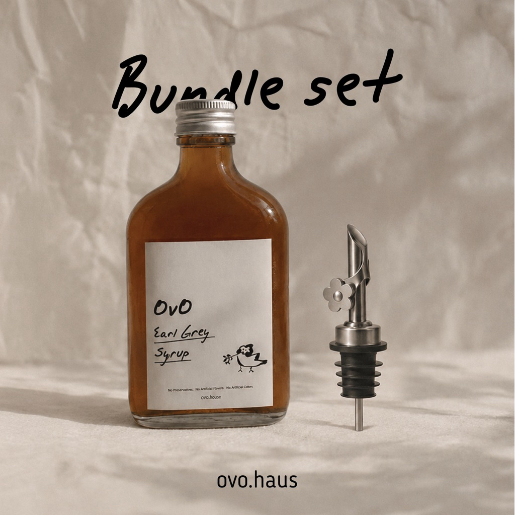 OvO haus Tea Syrup 180 ml + Flower Pourer | ไซรัป 180 ml พร้อมจุกรินดอกไม้